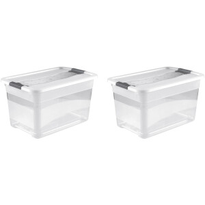 keeeper Organizer CORNELIA Opbergbox, 52 L, met deksel en grendelslot, kunststof (set, 2-delig)