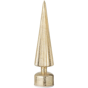 J-Line decoratie Kerstboom Draaiend - glas - goud - large - LED