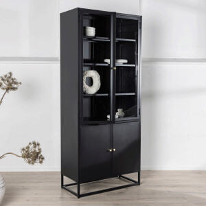 Nohr Vitrinekast 'Shaune' 190 x 80cm, kleur Zwart