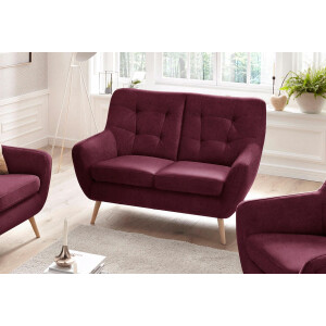 exxpo - sofa fashion 2-zitsbank Scandi, comfortabel, verfijnde rugkussens voor meer zitcomfort actuele kleuren in hoogwaardige bekledingskwaliteiten, houten voet
