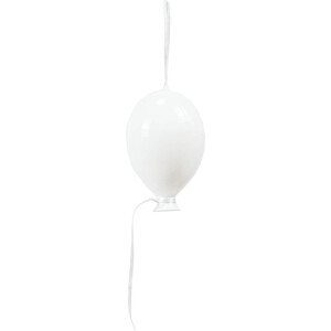Housevitamin Luchtballon - Decoratieve Hanger - Glas Wit 6.5x10.5cm