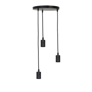 Light & Living Hanglamp 'Brandon' 3-Lamps, kleur Zwart
