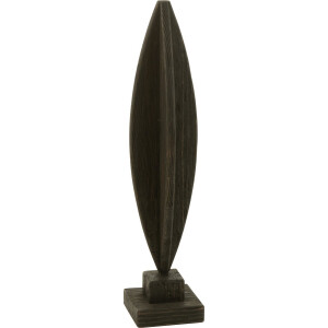 J-Line decoratie op voet Luke - dennenhout - zwart - small