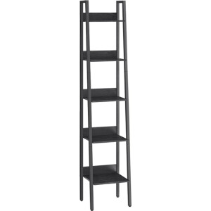 MIRA Home - Ladderrek - Boekenkast - Hout - Zwart- 30x33,8x170