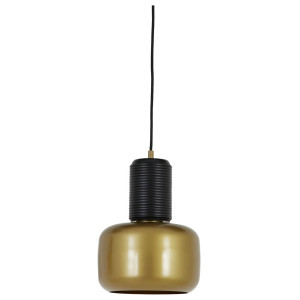 Light & Living Hanglamp 'Chania' 20cm, kleur Mat Zwart/Antiek Brons