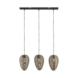 Light & Living Hanglamp 'Yaelle' 3-Lamps, kleur Antiek Brons/Mat Zwart