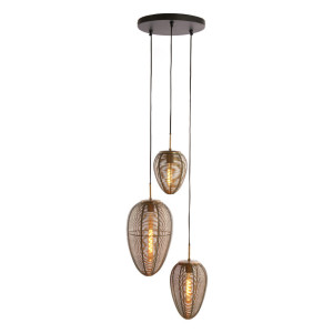 Light & Living Hanglamp 'Yaelle' 3-Lamps Getrapt, kleur Antiek Brons/Mat Zwart