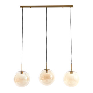 Light & Living Hanglamp 'Medina' 3-Lamps, kleur Amber/Goud