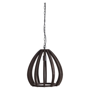 Light & Living Hanglamp 'Barsia' Mangohout, 40cm, kleur Donkerbruin