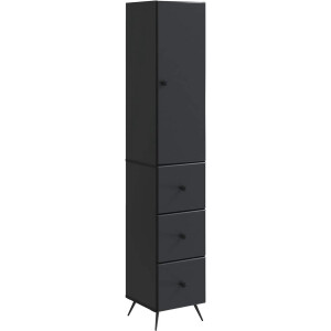 vidaXL - Kast - Set - 2 - st - 34,5 - x - 34,5 - x - 90 - cm - Bewerkt - hout - Zwart