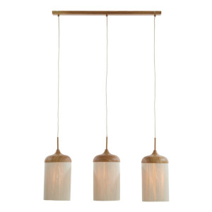 Light & Living Hanglamp 'Dania' Houtlook en touw, 3-lamps