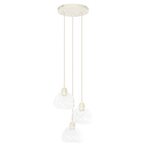 Light & Living Hanglamp 'Bisho' 3-Lamps, kleur Crème