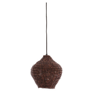 Light & Living Hanglamp 'Kalenga' Kralen, 21cm, kleur Donkerbruin