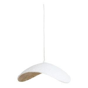 Light & Living Hanglamp 'Lonia' Papier Maché, 53cm, kleur Crème/Antiek Brons