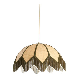 Light & Living Hanglamp 'Sulina' Raffia, 55cm, kleur Naturel/Groen