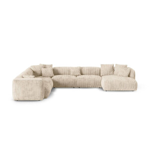 Modulaire hoekbank Martina links ribstof | Micadoni Home