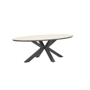 Garden Impressions Tuintafel Edison Triangle Light Teak Vironwood-Carbon Black 280 x 140 cm