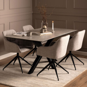 Bendt Eettafel 'Line' Keramiek, 160 x 90cm, kleur Grijs