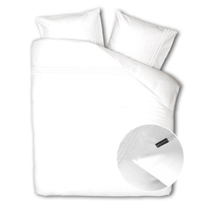 2e -50% | Dekbedovertrek Egyptisch Katoen Uni - (260x240 Cm) - Wit Egyptisch Katoen Katoen - Effen - Presence - Dekbed-Discounter.nl