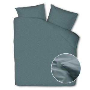 2e -50% | Dekbedovertrek Embossed Leafs - Donkergroen - Eenpersoons (140x200 Cm) - Groen Microvezel - Natuur & Bloemen - Luna Bedding - Dekbed-Discounter.nl