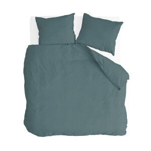 2e -50% | Dekbedovertrek Katoen - Sleep Softly - Groen - Lits-Jumeaux (240x220 Cm) - Groen Katoen - Effen - Byrklund - Dekbed-Discounter.nl