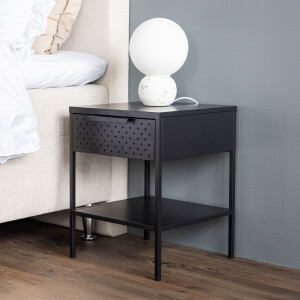 Nohr Nachtkastje 'Teesha' 40 x 40cm, kleur Zwart