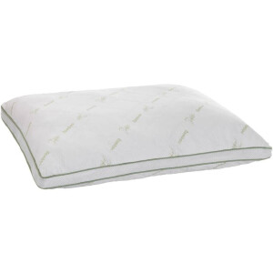 Leen Bakker - Hoofdkussen Bamboe Box - 50x60 Cm - Bamboe/Synthetisch - Wit