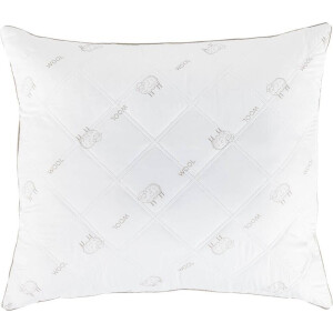 2e Halve Prijs Leen Bakker - Hoofdkussen - Wol - 60x70 Cm - Wol/Synthetisch - Wit