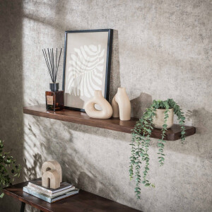 Wandplank Carve 120 cm Massief acacia bruin