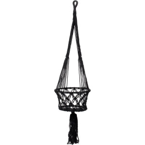 De Macrame Planthanger - Zwart - L