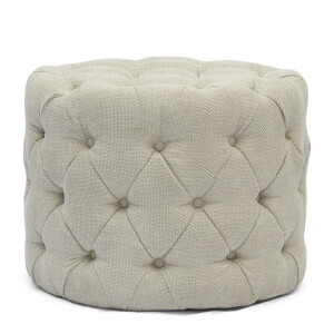 Poef Opera, Antique White, Rich Tweed
