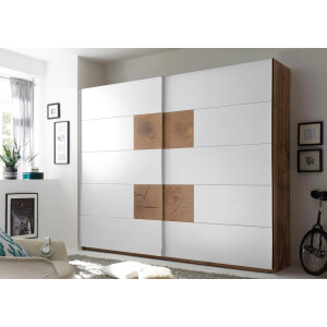 Schlafkontor Zweefdeurkast Capri Fronten met chique applicaties in kops hout-decor