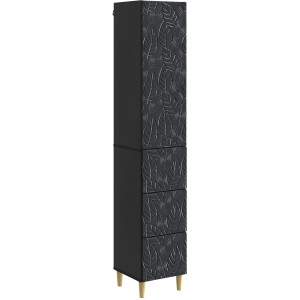 vidaXL - Kast - Set - 2 - pcs - Zwart - 33 - x - 34,5 - x - 90 - cm - Bewerkt - hout