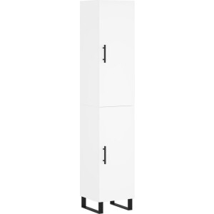vidaXL - Hoge - kast - 34,5x34x180 - cm - bewerkt - hout - wit