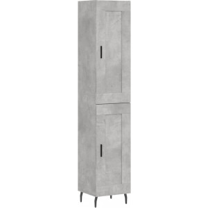 vidaXL - Hoge - kast - 34,5x34x180 - cm - bewerkt - hout - betongrijs