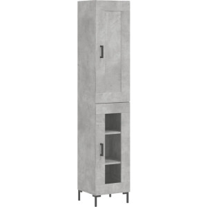 vidaXL - Hoge - kast - 34,5x34x180 - cm - bewerkt - hout - betongrijs