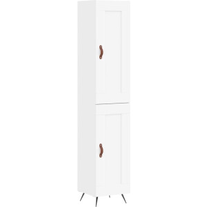 vidaXL - Hoge - kast - 34,5x34x180 - cm - bewerkt - hout - wit