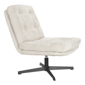 ZILT Draaifauteuil 'Kawana' Chenille, kleur Off White