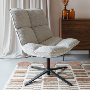 ZILT Draaifauteuil 'Cherly' Bouclé, kleur Beige