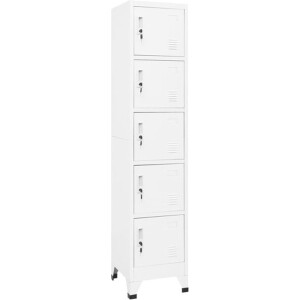 vidaXL - Lockerkast - 38x40x180 - cm - staal - wit