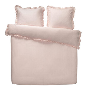 2e Halve Prijs Leen Bakker - Dekbedovertrek Cato Effen - 200x200/220 Cm - Katoen - Roze