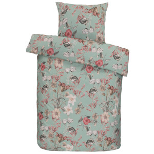 2e Halve Prijs Leen Bakker - Dekbedovertrek Norah - 140x200/220 Cm - Katoen - Groen