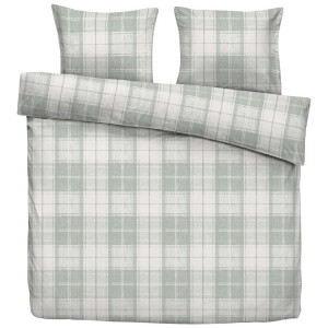 2e Halve Prijs Leen Bakker - Dekbedovertrek Laurens - Off-white/ - 240x200/220 Cm - Polyester/Katoen - Groen