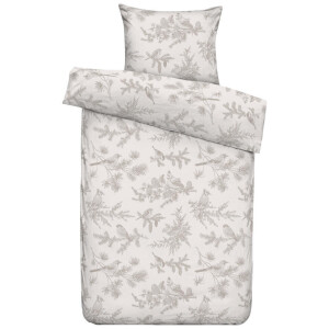 2e Halve Prijs Leen Bakker - Dekbedovertrek Noalyn - Off-white/taupe - 140x200/220 Cm - Polyester/Katoen - Taupe#Crème