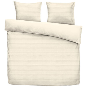 Leen Bakker - Dekbedovertrek Pluch Lines - Off-white - 240x220 Cm - Polyester - Wit#Crème