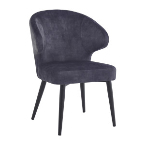 Livingfurn Eetkamerstoel 'Donna' Velvet, kleur Antraciet