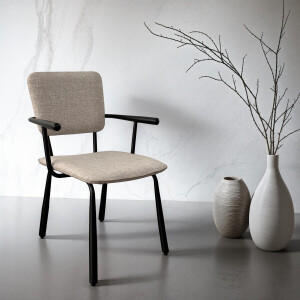 Brix Eetkamerstoel 'Finn' kleur Beige/Zwart