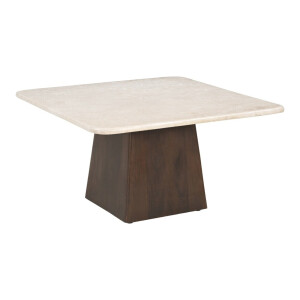 Sohome Vierkante Salontafel 'Margred' Marmer en mangohout, 75 x 75cm