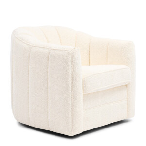 Rivièra Maison Draaifauteuil 'St. Lewis' Chenille, kleur Ivory White