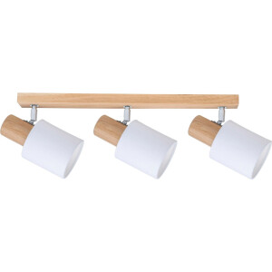 SPOT Light Plafondlamp TREEHOUSE Natuurproduct van eikenhout, met flexibele lampenkop, kap van stof (1 stuk)